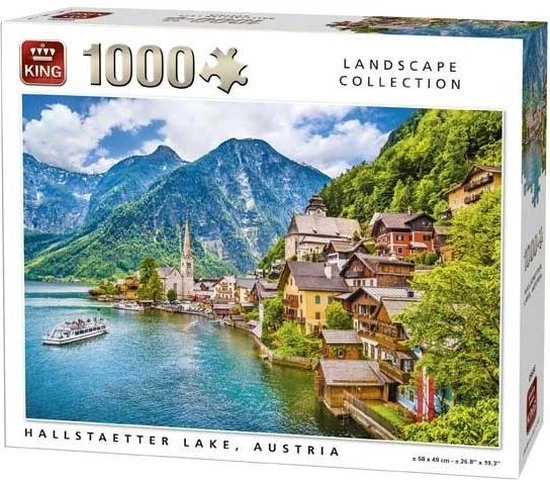 King Puzzel 1000 Stukjes (68 X 49 Cm) - Hallstaetter Lake - Legpuzzel - Landschap - Volwassenen 2 King Puzzel 1000 Stukjes (68 X 49 Cm) - Hallstaetter Lake - Legpuzzel - Landschap - Volwassenen - Afbeelding 2