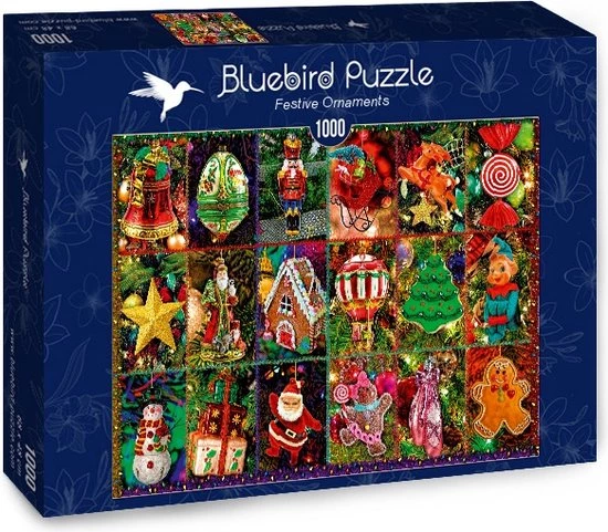 Bluebird Festive Ornaments Kerstpuzzel 1000 1 Bluebird Festive Ornaments Kerstpuzzel 1000