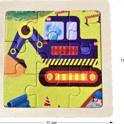 LS Goods Houten Puzzels - 2 Stuks - 9 Delig - Montessori - Graafmachine - Brandweer - 11x11 Cm -Goedkope puzzels winkel 550x495 2