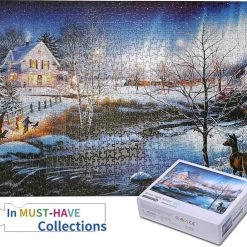 Happy Puzzle Sneeuwnacht Aurora Puzzel 1000 Stukjes Volwassenen - Legpuzzels Puzzle - 50*70 Cm - Speelgoed Hobby En Creatief Voor Volwassenen - Jigsaw Puzzel - Landschap