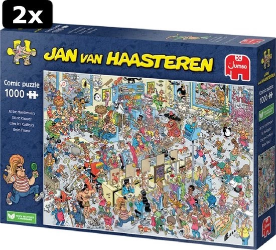 2x Jan Van Haasteren Bij De Kapper 1000 Stukjes - Legpuzzel 2 2x Jan Van Haasteren Bij De Kapper 1000 Stukjes - Legpuzzel - Afbeelding 2