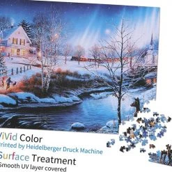 Happy Puzzle Sneeuwnacht Aurora Puzzel 1000 Stukjes Volwassenen - Legpuzzels Puzzle - 50*70 Cm - Speelgoed Hobby En Creatief Voor Volwassenen - Jigsaw Puzzel - Landschap -Goedkope puzzels winkel 550x500 1