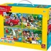Vegaoo Disney 4 In 1 Puzzel Mickey Mouse - Vier Kinderpuzzels In Een Koffertje - King