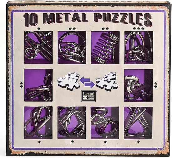 Eureka - Eureka! 10 Metalen Puzzels Paarse Editie 1 Eureka - Eureka! 10 Metalen Puzzels Paarse Editie