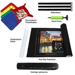 PLAY-IT PLAY IT Puzzelmat XL 1500 Stuks Oprolbaar - Inc. Opbergtas, Pomp & Puzzel Bakjes - Sinterklaas -Goedkope puzzels winkel 550x517