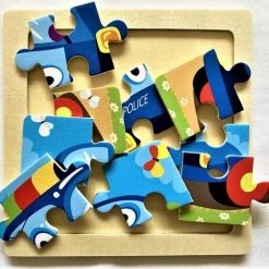 LS Goods Houten Puzzel - 9 Delig - Montessori - Politie Auto - 11x11 Cm -Goedkope puzzels winkel 550x519 2