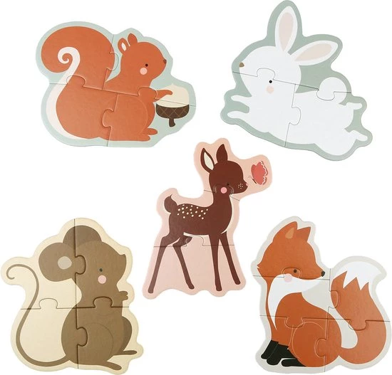 Eerste Puzzel: Bosvriendjes - Peuter - Kleuter - 5 Stuks - A Little Lovely Company 3 Eerste Puzzel: Bosvriendjes - Peuter - Kleuter - 5 Stuks - A Little Lovely Company - Afbeelding 3