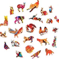 UNIDRAGON Houten Puzzel Dier - Voorzichtige Lynx- 187 Stukjes - Medium 22x33 Cm -Goedkope puzzels winkel 550x529