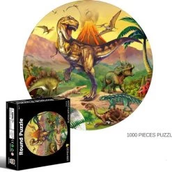 Pinshidai Ronde Platte Puzzel Dino 1000 Stukjes