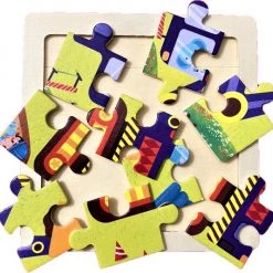 LS Goods Houten Puzzels - 2 Stuks - 9 Delig - Montessori - Graafmachine - Brandweer - 11x11 Cm -Goedkope puzzels winkel 550x534 1