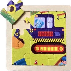 LS Goods Houten Puzzels - 2 Stuks - 9 Delig - Montessori - Graafmachine - Brandweer - 11x11 Cm -Goedkope puzzels winkel 550x537 2