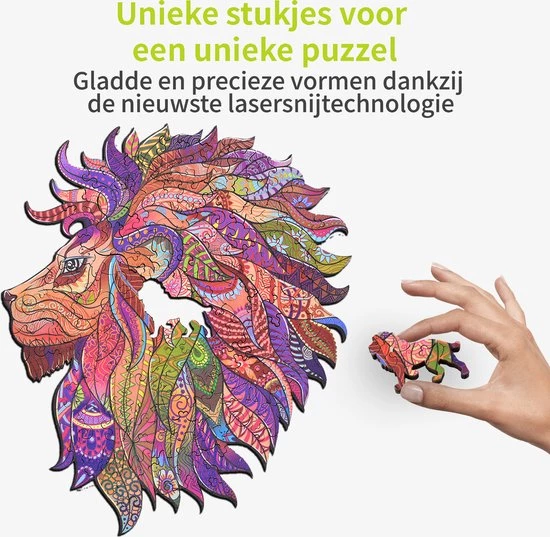 ACROPAQ Houten Puzzel Leeuw - 150 Stukjes, A4 Formaat 210 X 297 Mm, Puzzel Voor Kinderen En Volwassenen 5 ACROPAQ Houten Puzzel Leeuw - 150 Stukjes, A4 Formaat 210 X 297 Mm, Puzzel Voor Kinderen En Volwassenen - Afbeelding 5