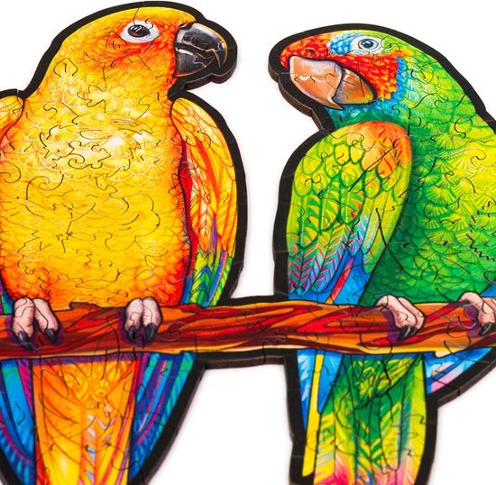 UNIDRAGON Houten Puzzel Dier - Speelse Papegaaien - 193 Stukjes - Medium 44x25 Cm 5 UNIDRAGON Houten Puzzel Dier - Speelse Papegaaien - 193 Stukjes - Medium 44x25 Cm - Afbeelding 5