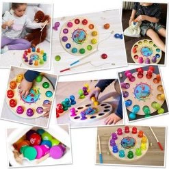 Eli Kids ClockBoard - Klok - Vissen - Magneet Hengel - Hout - Educatief - Creativiteit - Peuters -Goedkope puzzels winkel 550x539