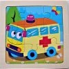 LS Goods Houten Puzzel - Ambulance - 9 Delig - 11x11 Cm - Montessori