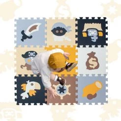 PRETTY PIP Piraten Vloerpuzzel - Speelmat EVA Foam 90x90 - Buiten Speelgoed Jongens - Waterafstotend En Anti-Slip Vloermat - Speelkleed Voor Kinderen - Piraten Puzzelmat -Goedkope puzzels winkel 550x548 5