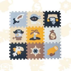 PRETTY PIP Piraten Vloerpuzzel - Speelmat EVA Foam 90x90 - Buiten Speelgoed Jongens - Waterafstotend En Anti-Slip Vloermat - Speelkleed Voor Kinderen - Piraten Puzzelmat -Goedkope puzzels winkel 550x548 6