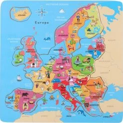 Marionette Wooden Toys Puzzel Europa - Houten Puzzel - Kinderpuzzel - 18 Stukken - 2+