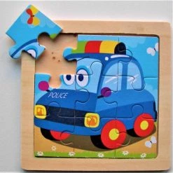 LS Goods Houten Puzzel - 9 Delig - Montessori - Politie Auto - 11x11 Cm -Goedkope puzzels winkel 550x549 5