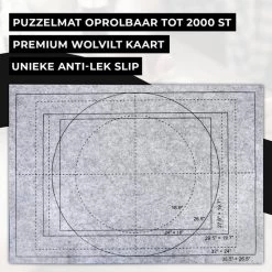 Merkloos Puzzelmat Premium - Puzzelmat 500, 1000 & 1500 Stukjes - Puzzelmat 1000 Stukjes - Puzzelmat 1500 Stukjes - Puzzelrol - Puzzelmat Voor Legpuzzel - Portapuzzle - Grijs - Kerstcadeau - Voor Mannen - Voor Vrouwen - Kerst Cadeau Voor Man - Vrouw -Goedkope puzzels winkel 550x550 114