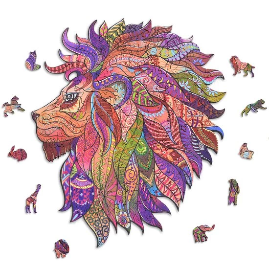 ACROPAQ Houten Puzzel Leeuw - 150 Stukjes, A4 Formaat 210 X 297 Mm, Puzzel Voor Kinderen En Volwassenen 1 ACROPAQ Houten Puzzel Leeuw - 150 Stukjes, A4 Formaat 210 X 297 Mm, Puzzel Voor Kinderen En Volwassenen