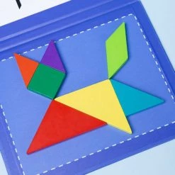 Seizoenstunter Tangram Puzzel Magnetisch Voor Peuters En Kleuters - Educatief - Puzzelboek - Magneetboek - Houten Vormenpuzzel - 96 Puzzels - Blauw -Goedkope puzzels winkel 550x550 269