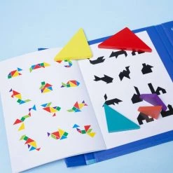 Seizoenstunter Tangram Puzzel Magnetisch Voor Peuters En Kleuters - Educatief - Puzzelboek - Magneetboek - Houten Vormenpuzzel - 96 Puzzels - Blauw -Goedkope puzzels winkel 550x550 270