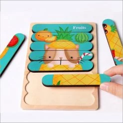 Van Theo Houten Puzzel - Dubbelzijdige Kinderpuzzels - Set 2-in-1 - Montessori Speelgoed - Set Giraf En Zebra -Goedkope puzzels winkel 550x550 293