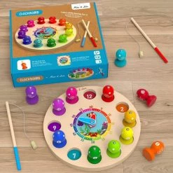 Eli Kids ClockBoard - Klok - Vissen - Magneet Hengel - Hout - Educatief - Creativiteit - Peuters -Goedkope puzzels winkel 550x550 3