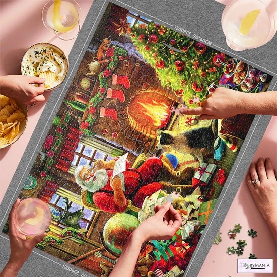 HobbyMania Puzzelmat Puzzel Legpuzzel Inclusief Puzzelbakjes En Opbergzak Tot 1500 Stukjes - Grijs 4 HobbyMania Puzzelmat Puzzel Legpuzzel Inclusief Puzzelbakjes En Opbergzak Tot 1500 Stukjes - Grijs - Afbeelding 4