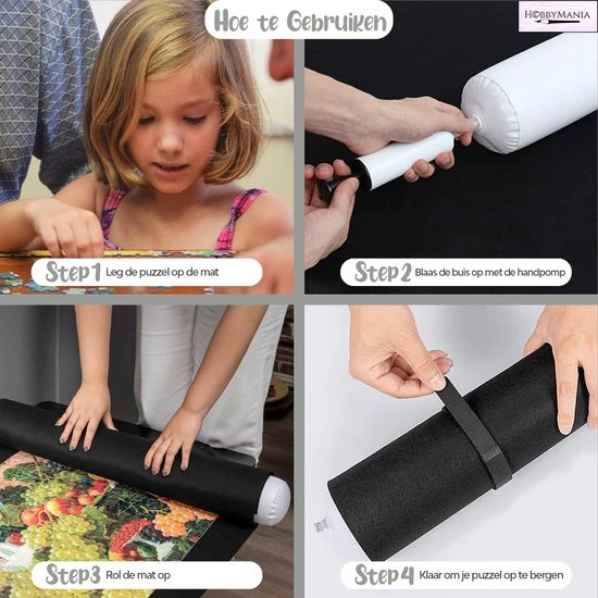HobbyMania Puzzelmat Puzzel Legpuzzel Inclusief Puzzelbakjes En Opbergzak Tot 1500 Stukjes - Grijs 5 HobbyMania Puzzelmat Puzzel Legpuzzel Inclusief Puzzelbakjes En Opbergzak Tot 1500 Stukjes - Grijs - Afbeelding 5