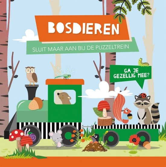 Fiona Huisman Bosdieren - Boek + Treinpuzzel 1 Fiona Huisman Bosdieren - Boek + Treinpuzzel