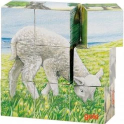 Goki Houten Blokpuzzel Boerderijdieren -Goedkope puzzels winkel 550x554 10