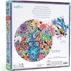 Puzzel Eeboo Birds And Flowers (ronde Puzzel 500)