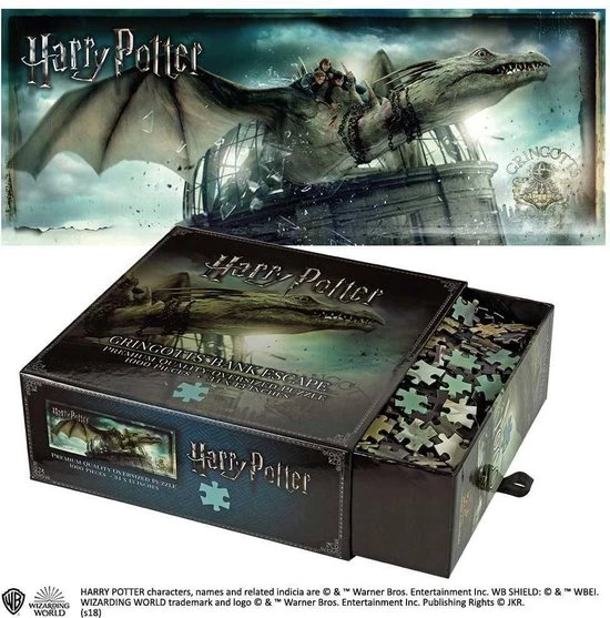 Noble Collection Harry Potter Puzzel - Legpuzzel - Gringotts Bank Escape - 1.000 Stukjes 2 Noble Collection Harry Potter Puzzel - Legpuzzel - Gringotts Bank Escape - 1.000 Stukjes - Afbeelding 2