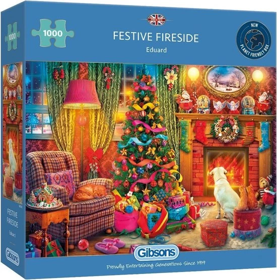 Gibsons Festive Fireside Puzzel (1000 Stukjes) 2 Gibsons Festive Fireside Puzzel (1000 Stukjes) - Afbeelding 2