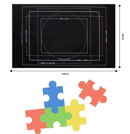 PLAY-IT PLAY IT Puzzelmat XXL 3000 Stuks Oprolbaar - Inclusief Opbergtas, Pomp & Puzzel Bakjes 9 PLAY-IT PLAY IT Puzzelmat XXL 3000 Stuks Oprolbaar - Inclusief Opbergtas, Pomp & Puzzel Bakjes - Afbeelding 9