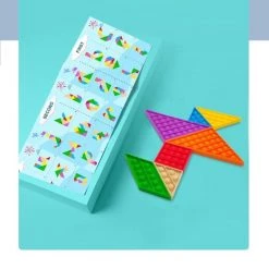 PLAY-IT PLAY IT Tangram Puzzel Pop It 7 Delig - Inclusief Simple Dimple - Fidget Toys - Sinterklaas -Goedkope puzzels winkel 550x569 1