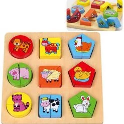 Vigatoys Viga Toys - Boerderijpuzzel Met Geometrische Vormen -Goedkope puzzels winkel 550x570 2