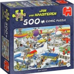 Jan Van Haasteren Busy Airport Puzzel - 500 Stukjes -Goedkope puzzels winkel 550x576