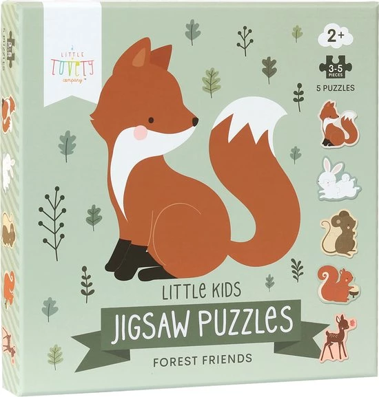 Eerste Puzzel: Bosvriendjes - Peuter - Kleuter - 5 Stuks - A Little Lovely Company 2 Eerste Puzzel: Bosvriendjes - Peuter - Kleuter - 5 Stuks - A Little Lovely Company - Afbeelding 2