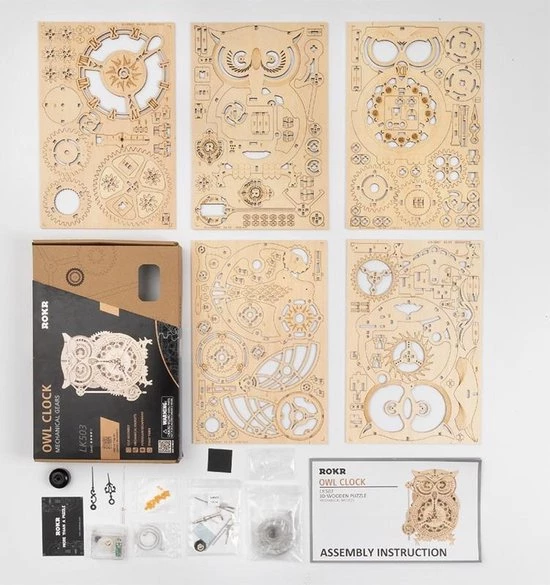 Houten 3D Puzzel Voor Volwassenen | Uil Klok | Mechanisch | Vrije Tijd | Educatief | Ontspanning | Tot Rust Komen | Robotime | Model Bouwpakket | Uilenklok 9 Houten 3D Puzzel Voor Volwassenen | Uil Klok | Mechanisch | Vrije Tijd | Educatief | Ontspanning | Tot Rust Komen | Robotime | Model Bouwpakket | Uilenklok - Afbeelding 9