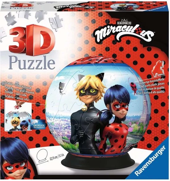 Ravensburger Miraculous Puzzleball - 3D Puzzel - 72 Stukjes 5 Ravensburger Miraculous Puzzleball - 3D Puzzel - 72 Stukjes - Afbeelding 5