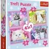 Trefl Grappige Katjes 4-in-1 Puzzel - 35/48/54/70 Stukjes