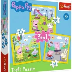 Trefl Peppa Pig 3-in-1 Puzzel - 20/36/50 Stukjes