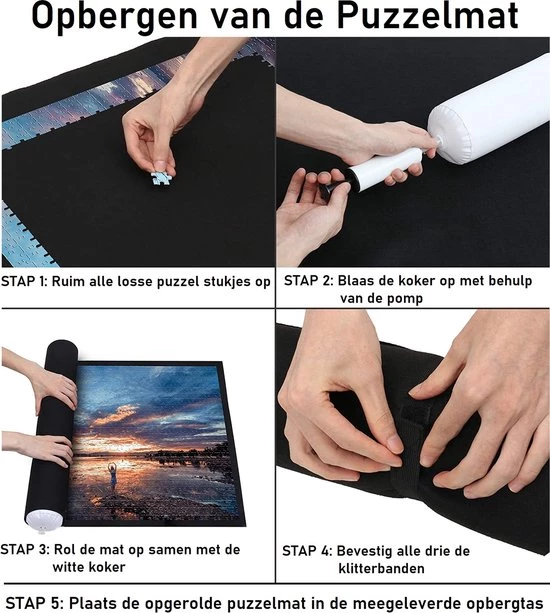 PLAY-IT PLAY IT Puzzelmat XXL 3000 Stuks Oprolbaar - Inclusief Opbergtas, Pomp & Puzzel Bakjes 2 PLAY-IT PLAY IT Puzzelmat XXL 3000 Stuks Oprolbaar - Inclusief Opbergtas, Pomp & Puzzel Bakjes - Afbeelding 2