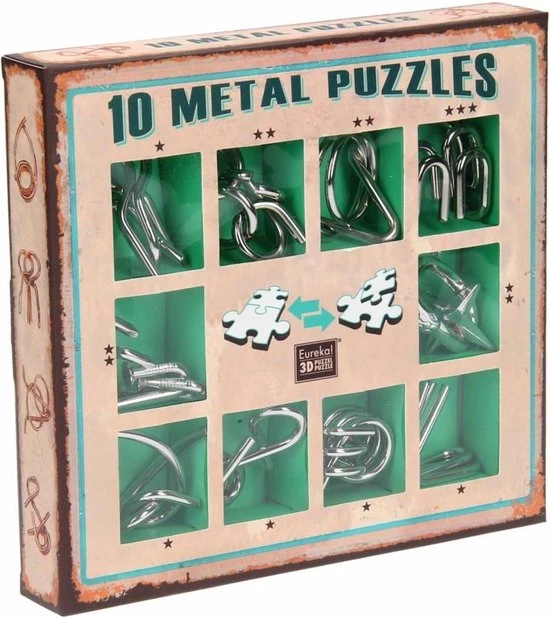 Eureka - Eureka! 10 Metalen Puzzels Groene Editie 5 Eureka - Eureka! 10 Metalen Puzzels Groene Editie - Afbeelding 5