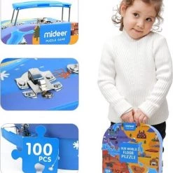 MiDeer - Wereldkaart - Menselijke Geografie - 100 Grote Puzzelstukjes In Mooie Doos - Kinderpuzzel - Educatief Speelgoed Voor Kinderen - Puzzel Voor Peuters En Kleuters Vanaf 3 Jaar -Goedkope puzzels winkel 550x647 2