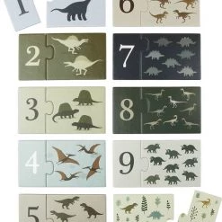 Telpuzzel: Dinosaurussen - Leren Tellen - Kleuters - Puzzel - A Little Lovely Company -Goedkope puzzels winkel 550x652 2