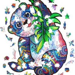 UNIDRAGON Houten Puzzel Dier - Serieuze Panda - 318 Stukjes - King Size 31x41 Cm -Goedkope puzzels winkel 550x694